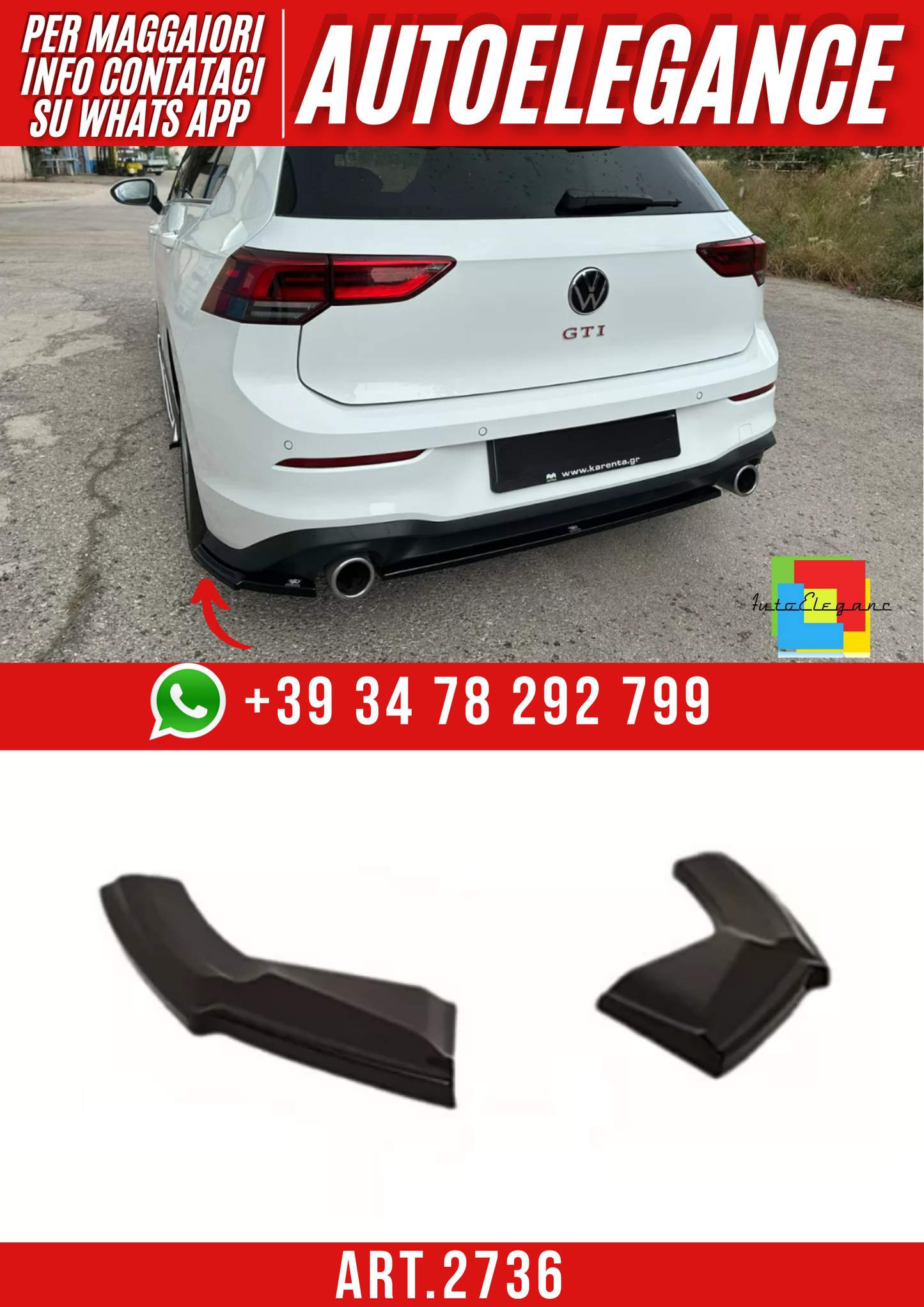 ART.2736  Flaps Posteriori Volkswagen Golf Mk8 GTI