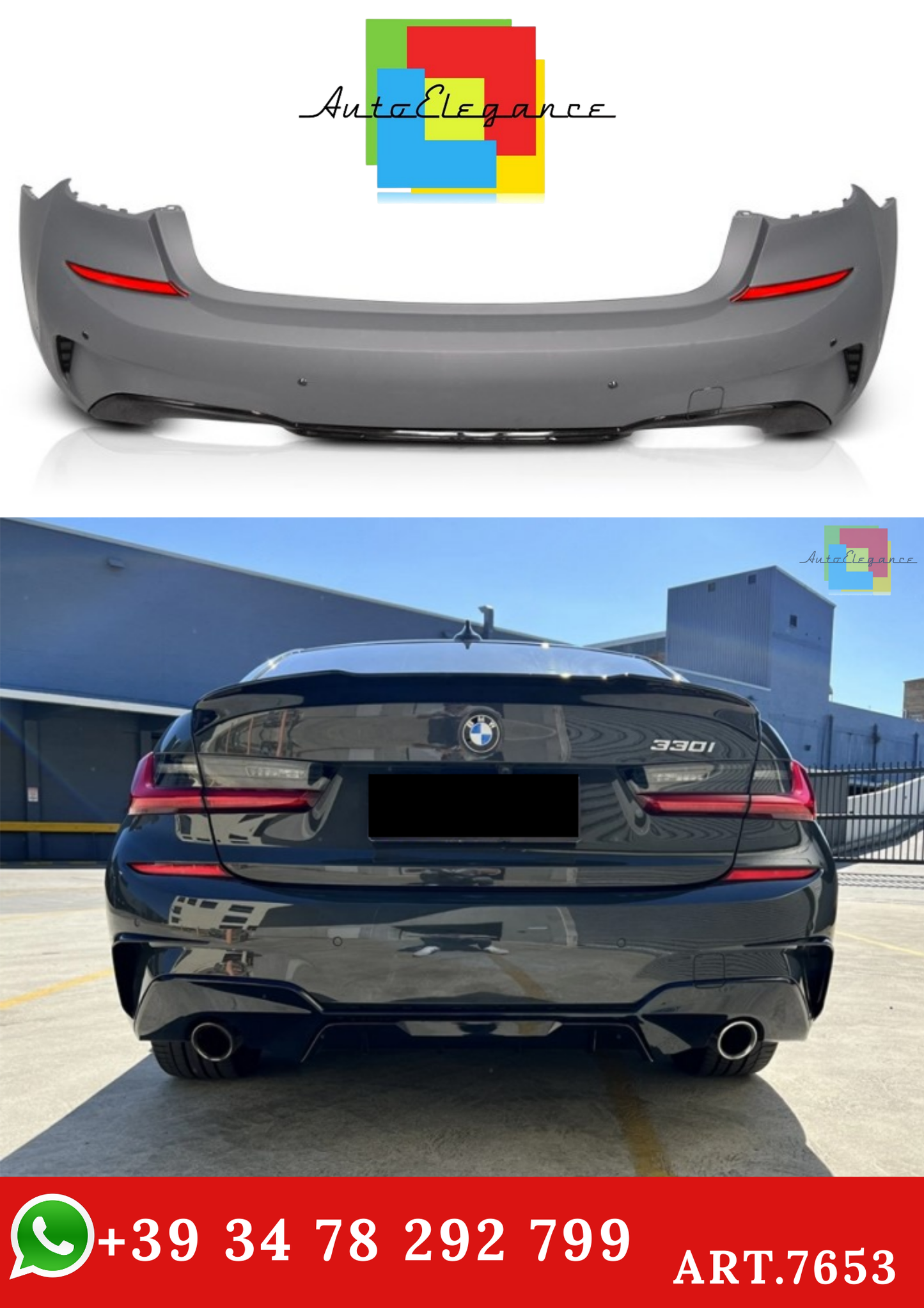 💫ART.7653 Paraurti Posteriore STILE PERFORMANCE per BMW G20 19-22💫