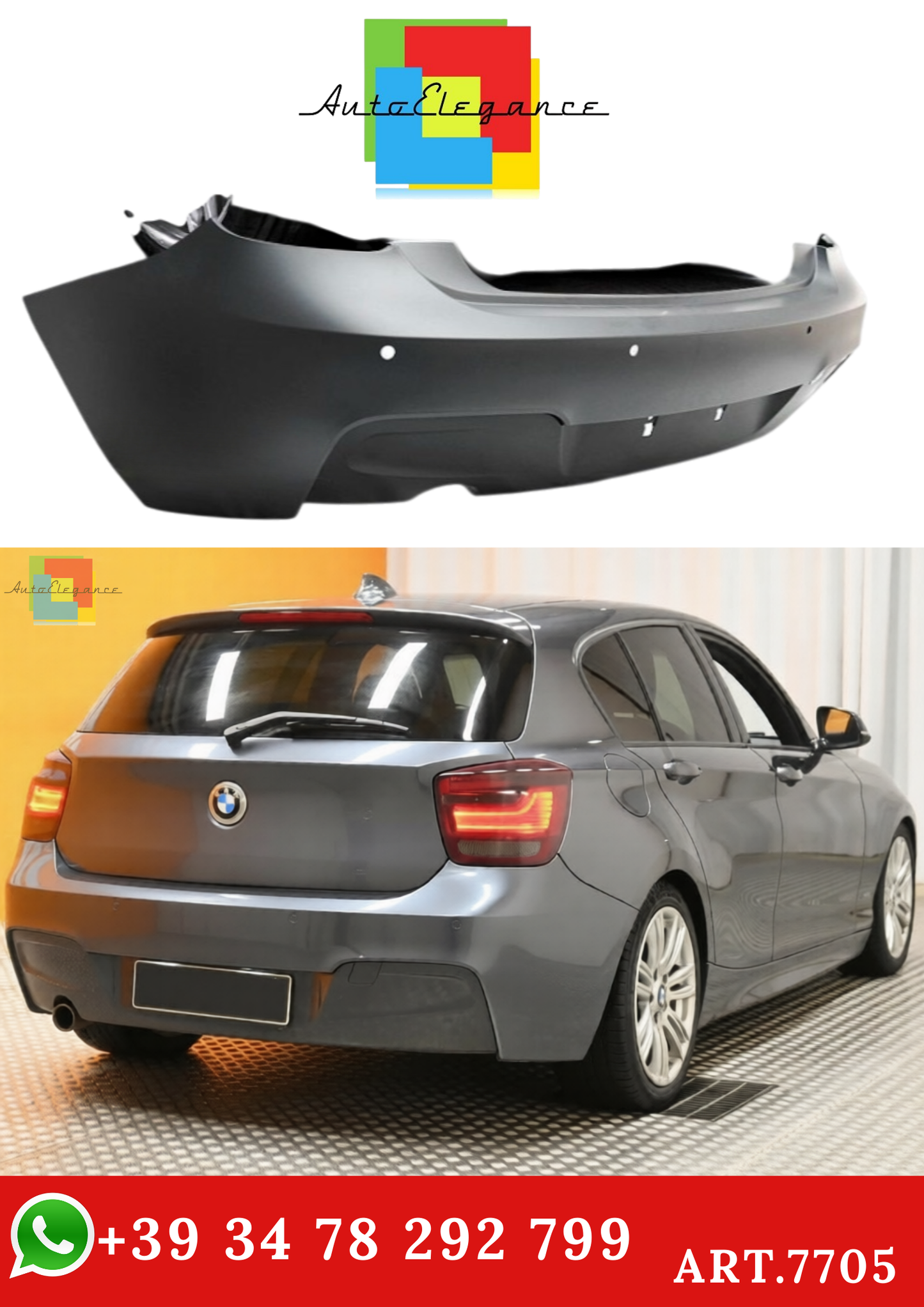 💫ART.7705 Paraurti Posteriore M-PACK per BMW Serie 1 F20 / F21 2011-2015💫