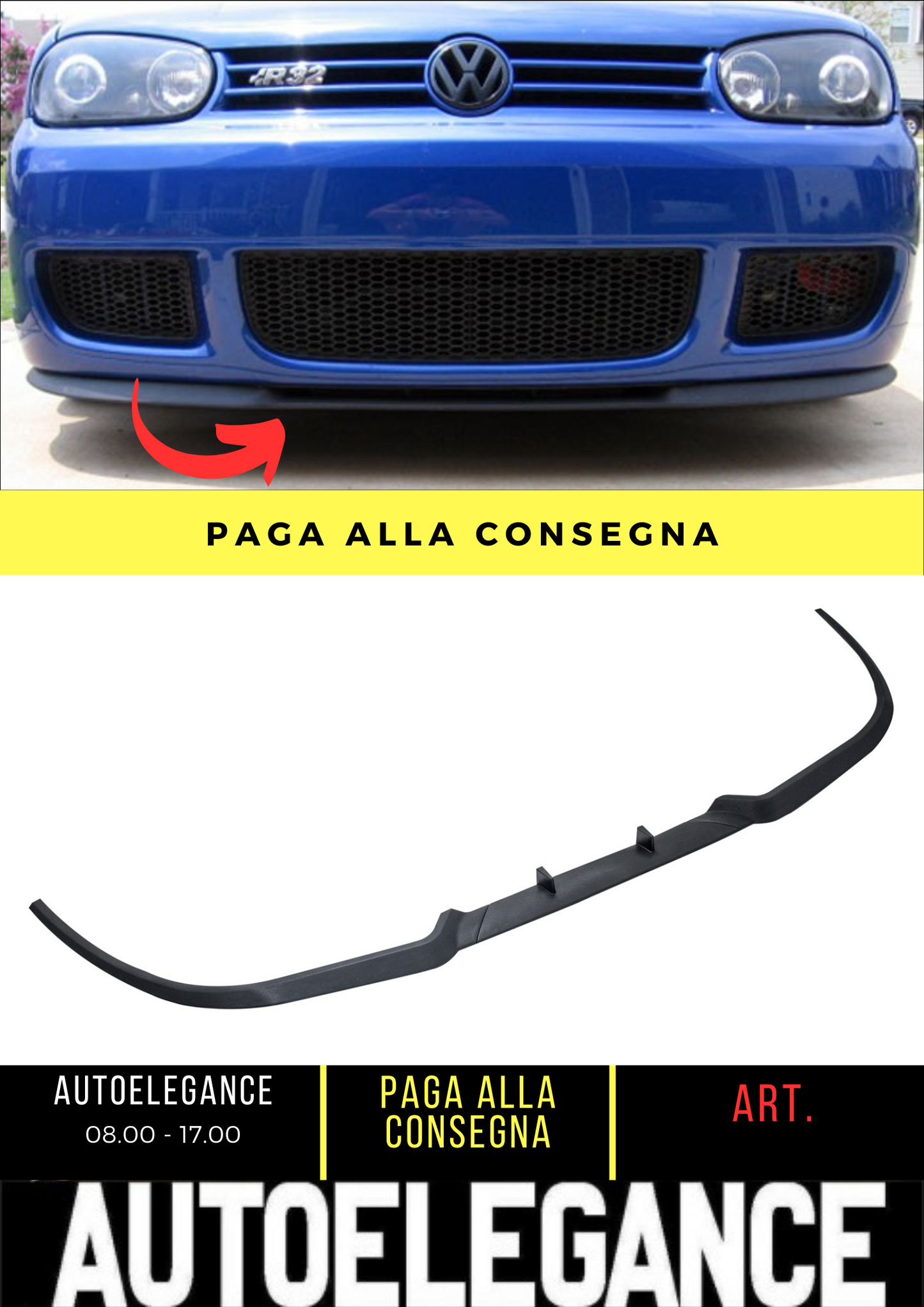 💕 FRONT SPLITTER SUITABLE FOR VW GOLF 4 💕