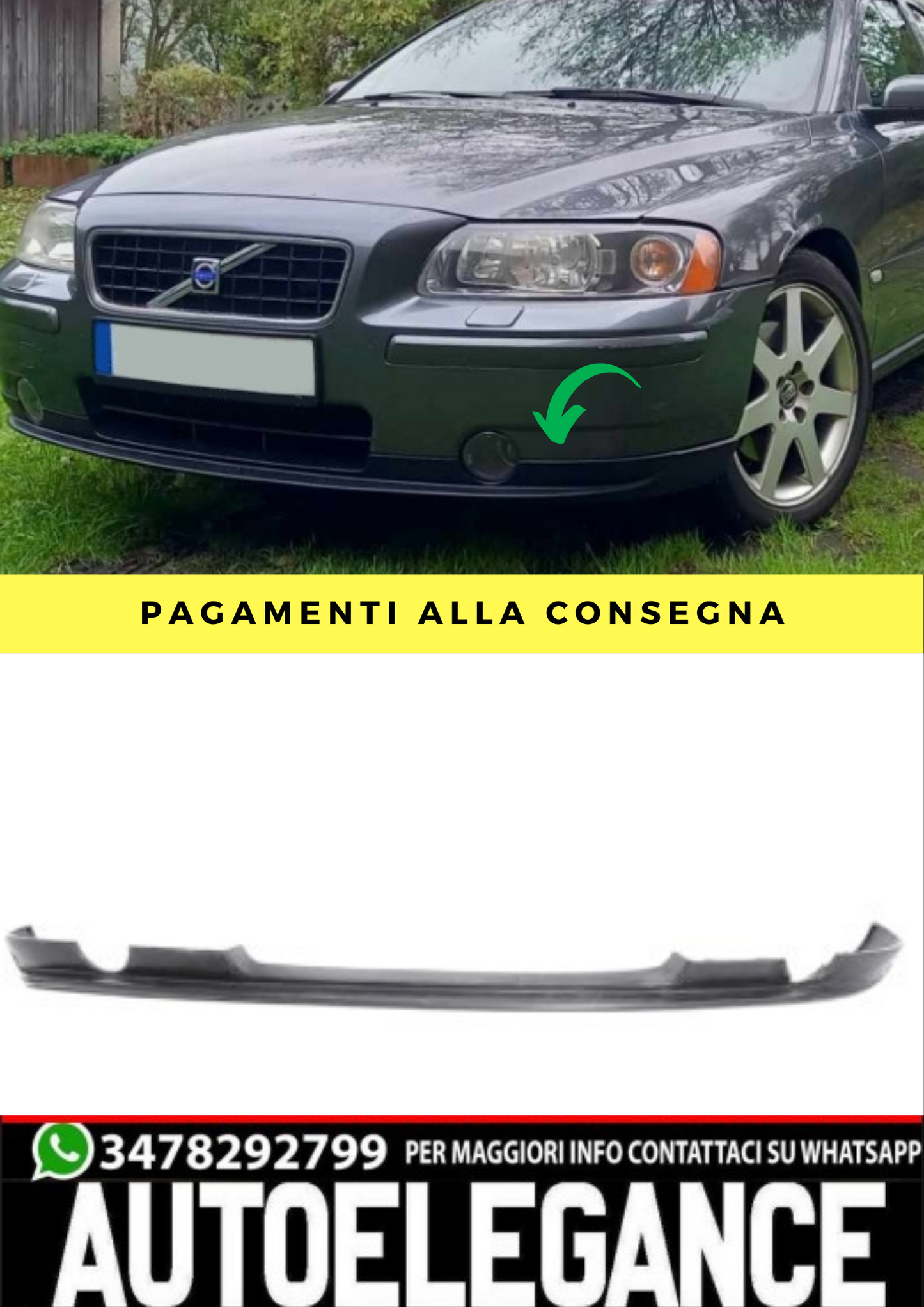 ❤️Spoiler paraurti anteriore ADATTO  PER VOLVO S60❤️