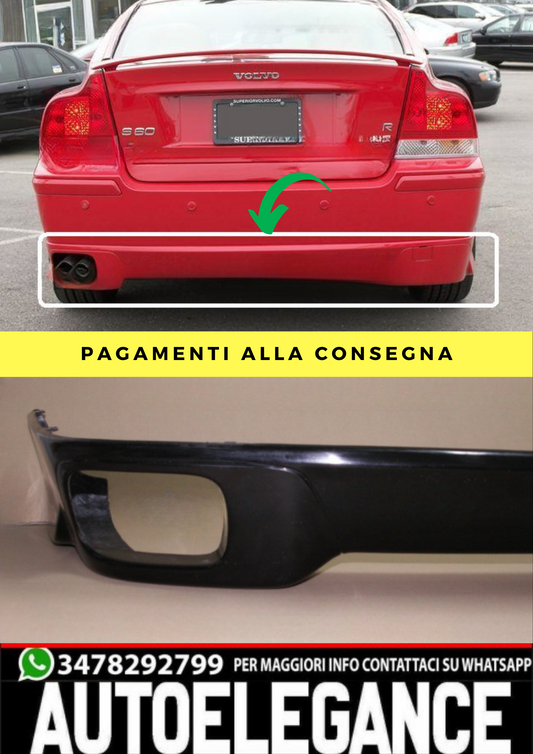 ❤️Spoiler paraurti posteriore  ADATTO  PER VOLVO S60 2004-2010❤️