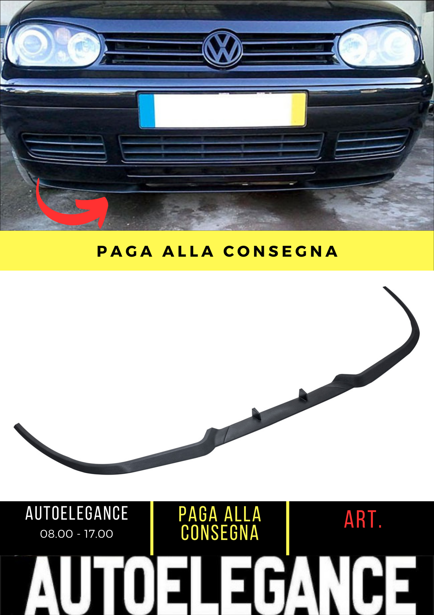 💕 FRONT SPLITTER SUITABLE FOR VW GOLF 4 💕