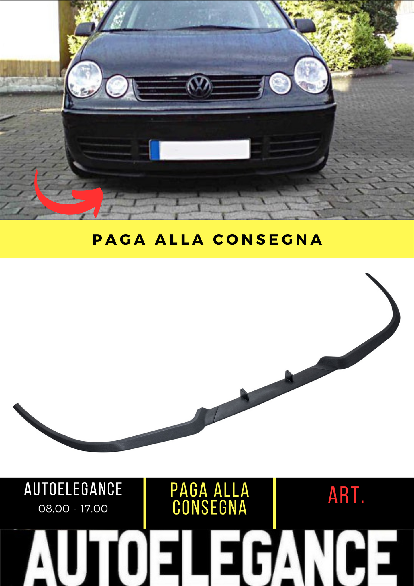 💕 SPLITTER ANTERIORE ADATTO PER VW POLO 9N💕