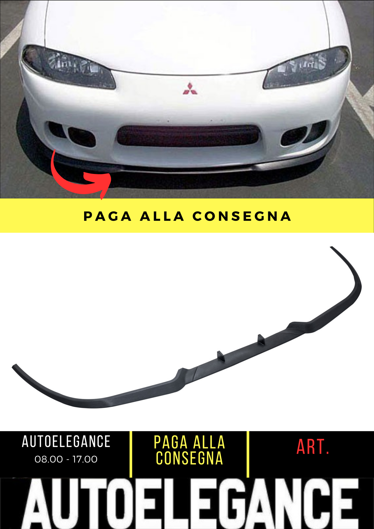 💕 SPLITTER ANTERIORE ADATTO PER MITSUBISHI ECLIPSE D30 2G 💕