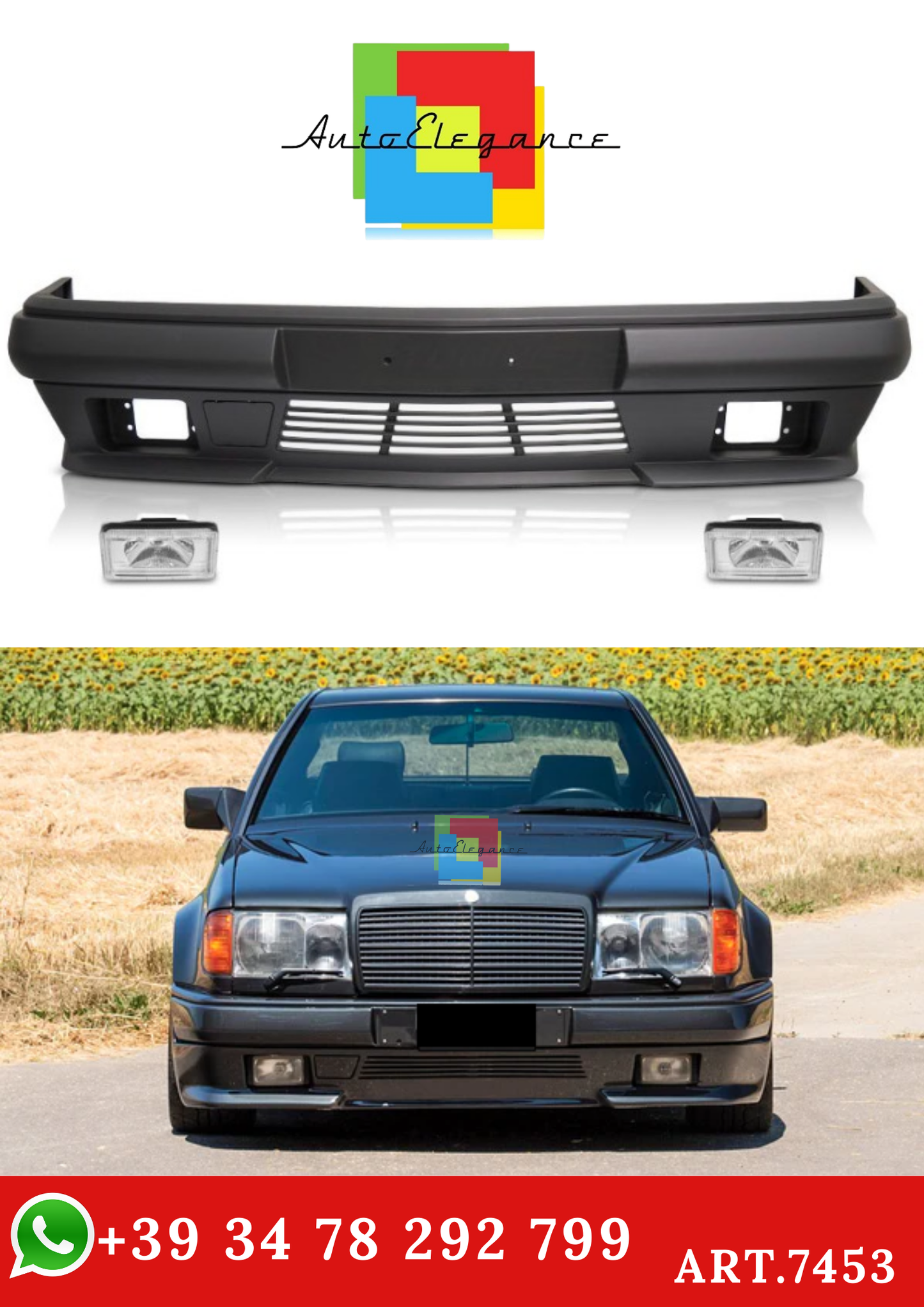 💫 ART.7453 Paraurti Anteriore Look Sportivo MERCEDES W124 1985-1995💫