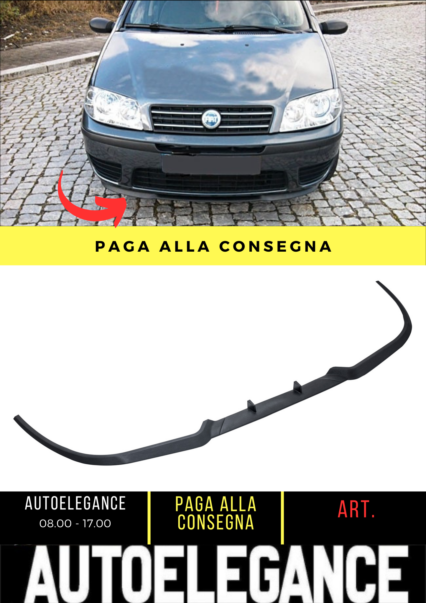 💕 SPLITTER ANTERIORE ADATTO PER FIAT PUNTO TYP 188 💕