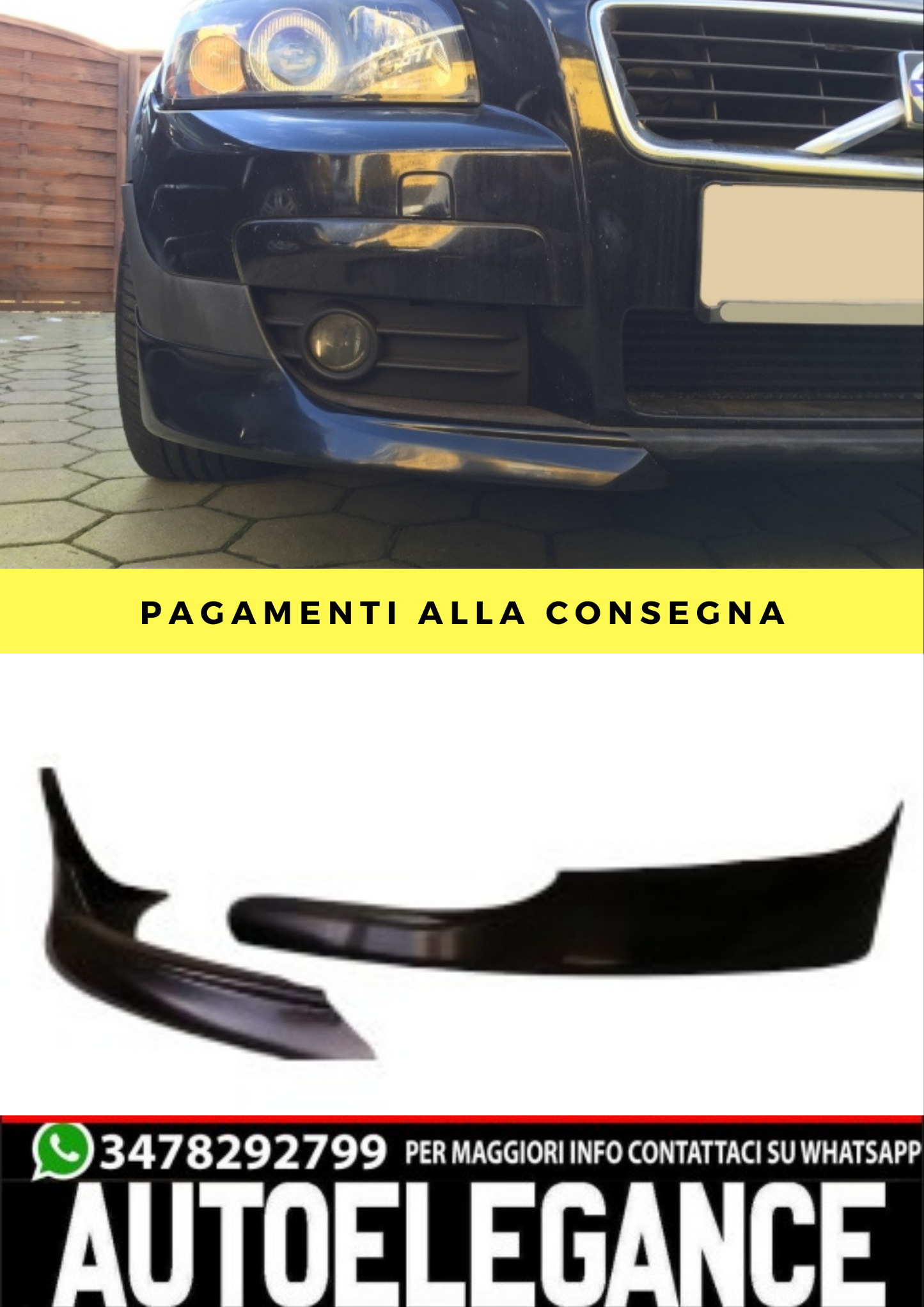 ❤️Spoiler paraurti anteriore 2 pezzi   VOLVO C30❤️