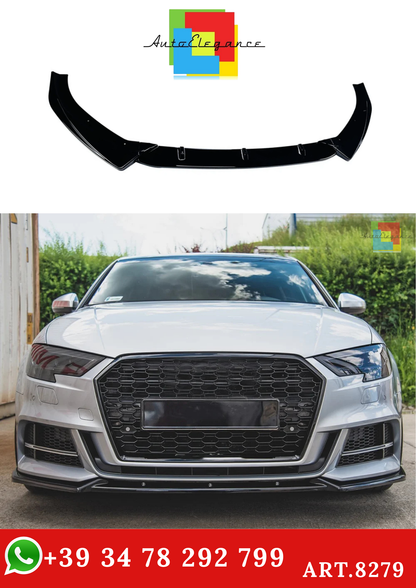💫ART.8279 Splitter Anteriore per Audi A3 S3 8V S-line 2017-2020 💫