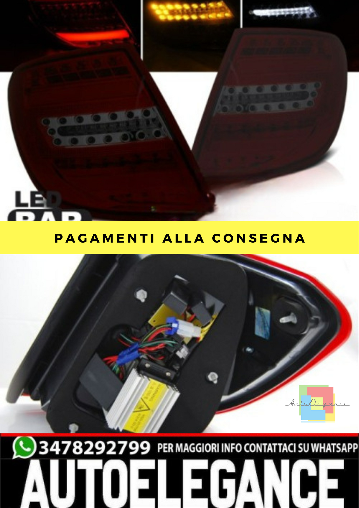 FANALI POSTERIORI LED ADATTO PER MERCEDES CLASSE C W204