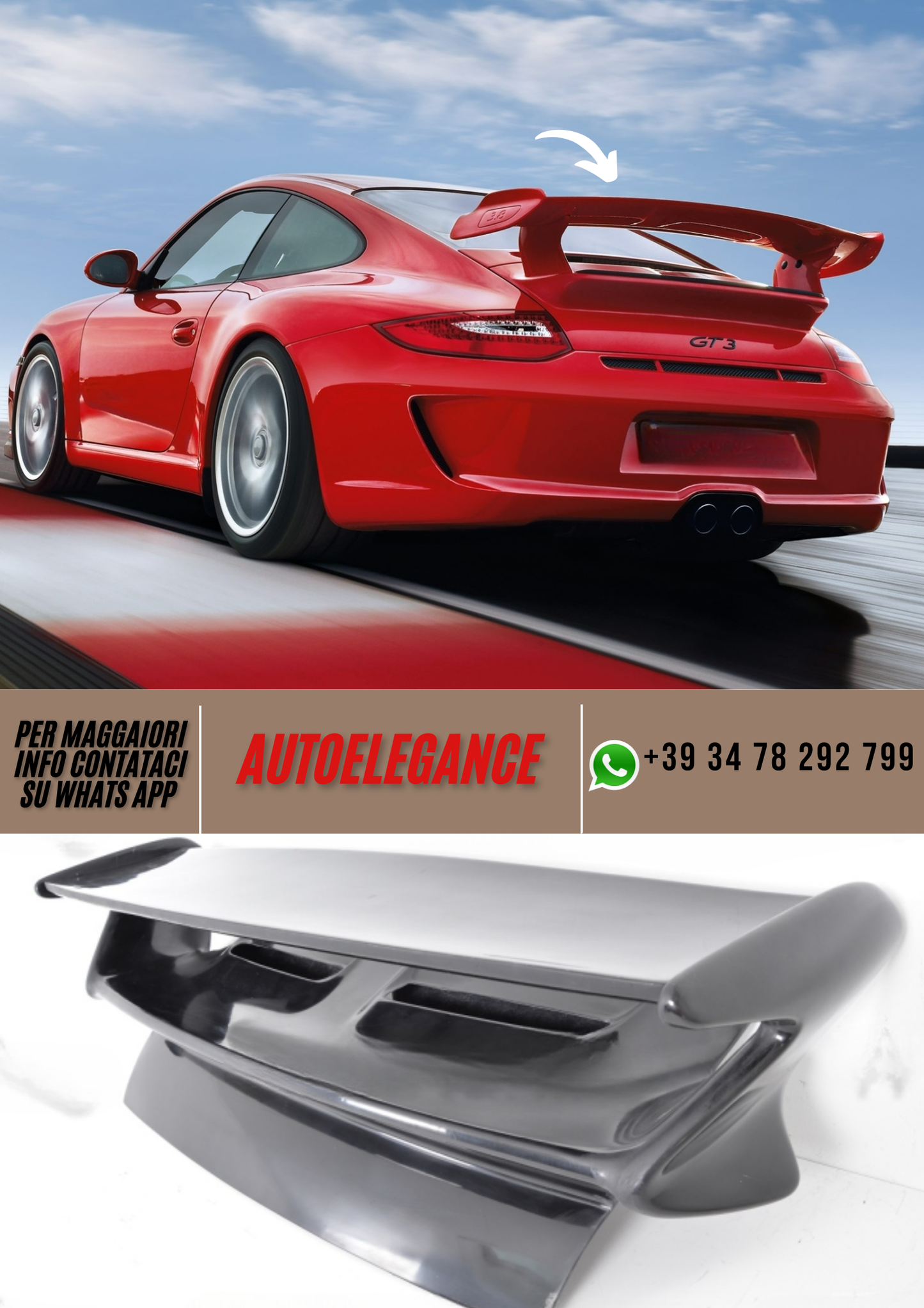 ❤️TAPPO SPOILER GT3 PORSCHE 911 997❤️