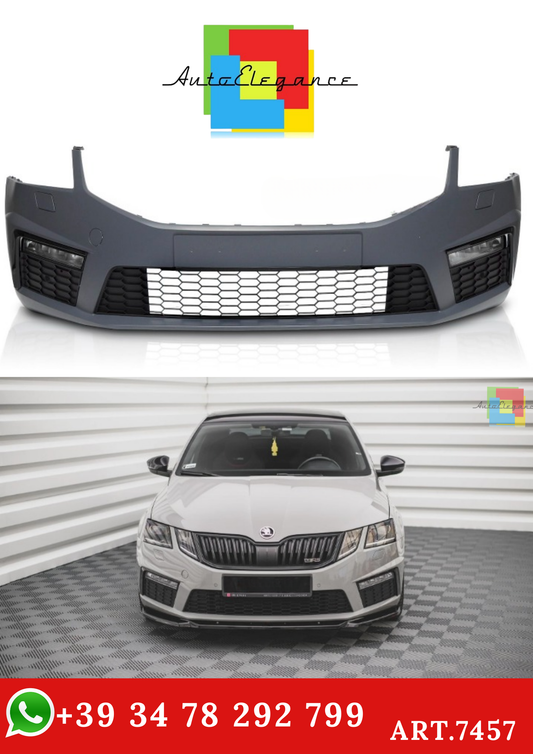 💫ART.7457 Paraurti Anteriore Look SPORTIVO PDC per SKODA OCTAVIA III 2016-2020💫
