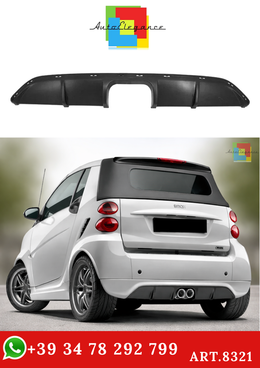 💫ART.8321 Diffusore Posteriore Nero Opaco per Smart Fortwo 451 💫