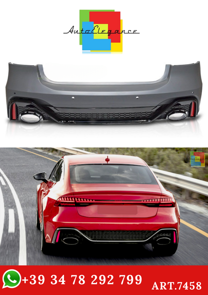 💫ART.7458 Paraurti Posteriore Look RS5 PDC per AUDI A7 C8 2018-2023💫
