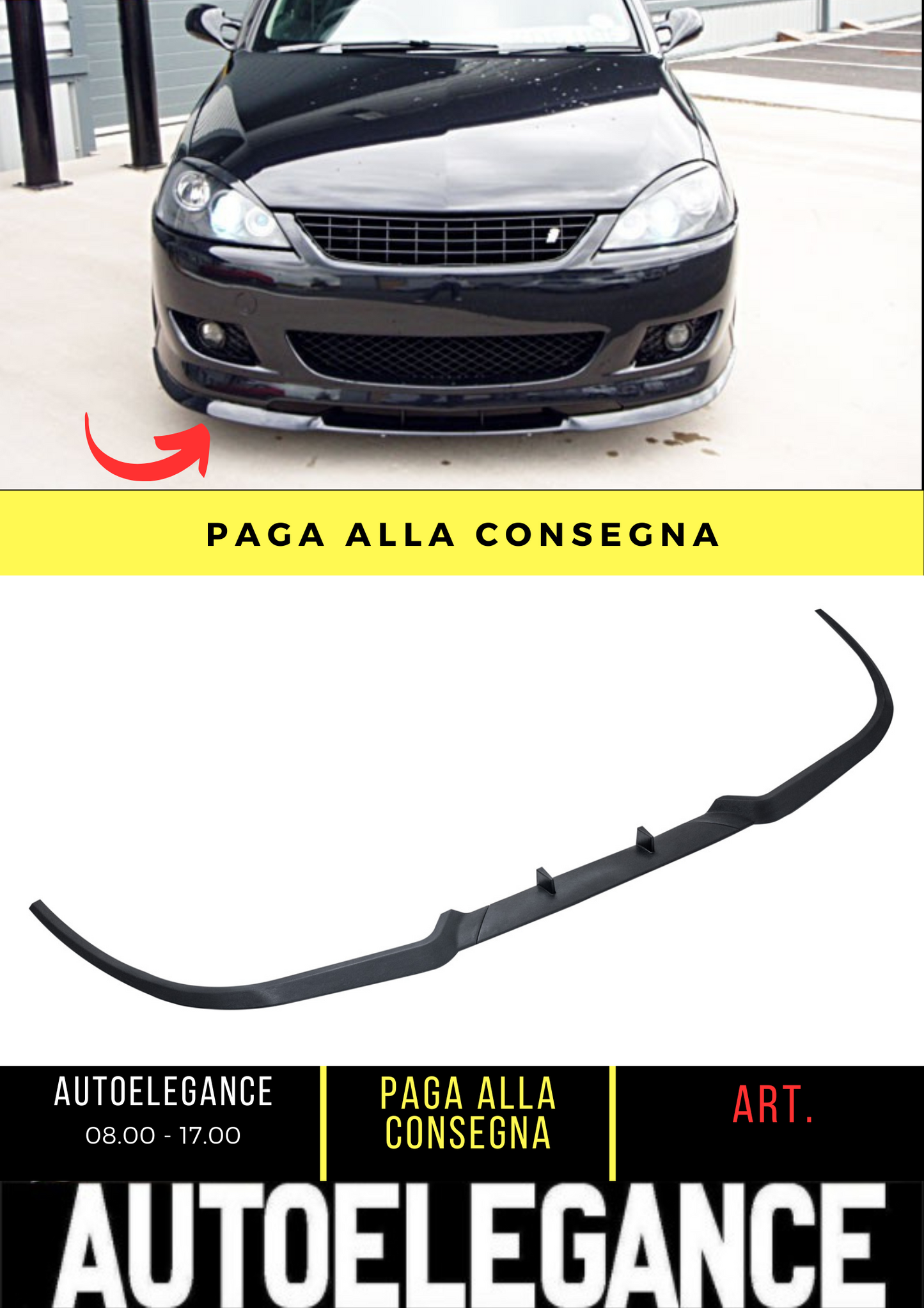 💕 SPLITTER ANTERIORE ADATTO PER OPEL CORSA COMBO C 💕