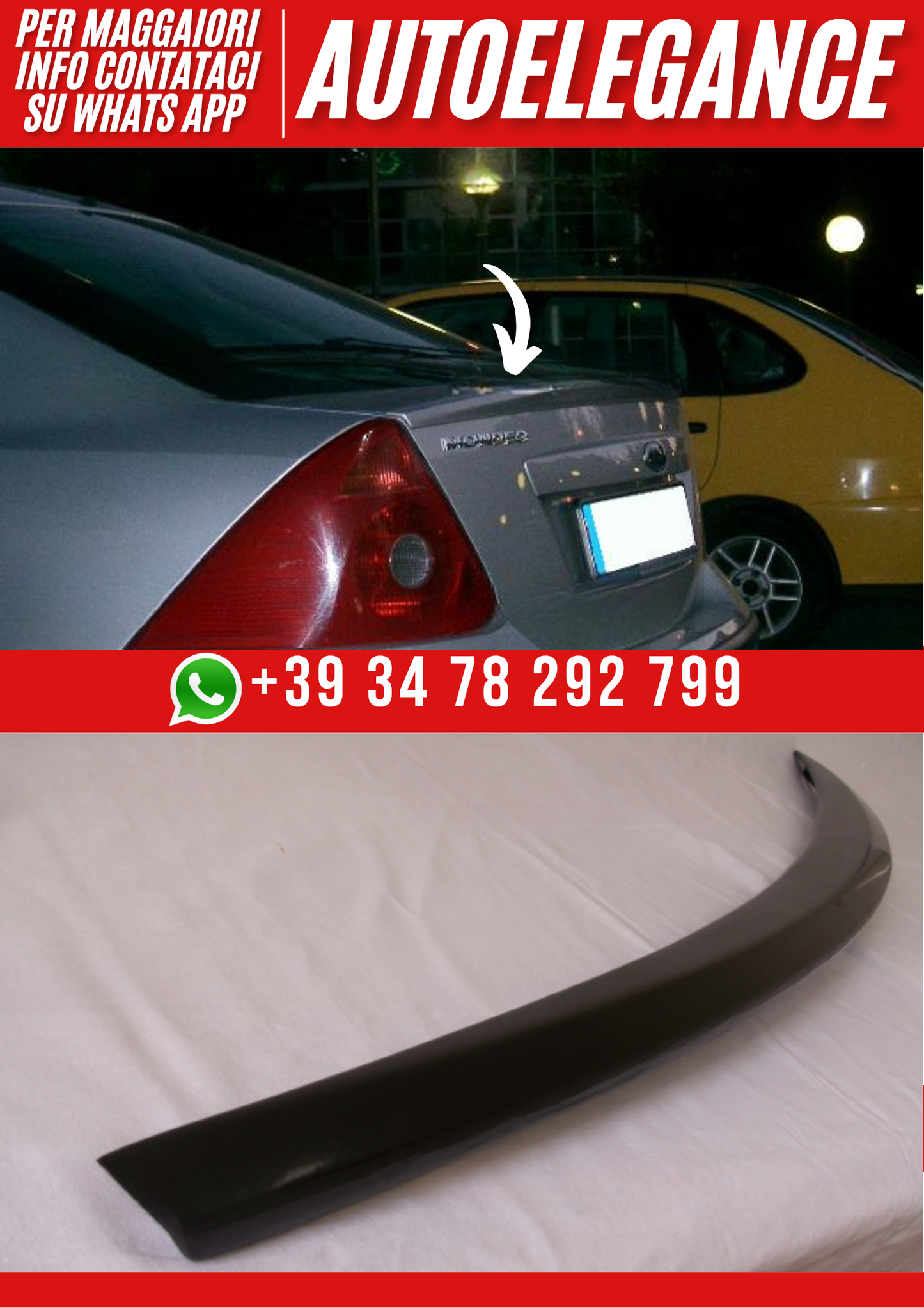 ❤️ Spoiler Posteriore Compatibile con FORD MONDEO HB 2000–2004 ❤️