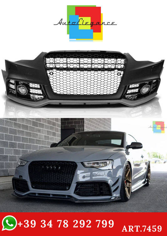 💫ART.7459 Paraurti Anteriore Nero Look RS5 PDC per AUDI A5 2011-2016💫