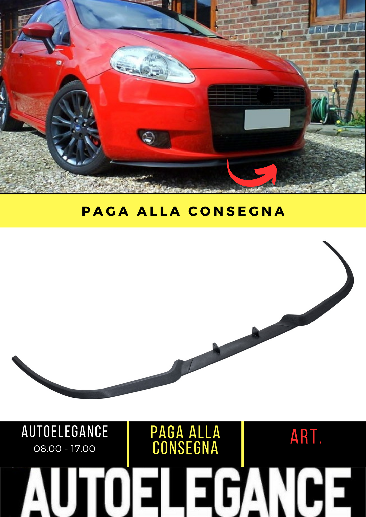 💕 FRONT SPLITTER SUITABLE FOR FIAT GRANDE PUNTO TYP 199 💕