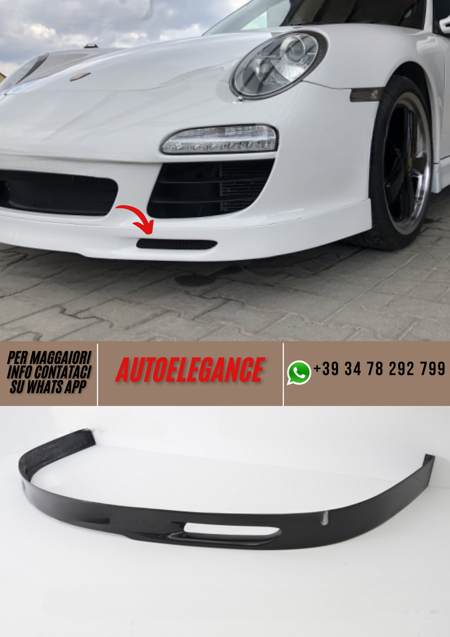 ❤️sotto paraurti anteriore Spoiler Spoiler PORSCHE 911 997 modello Facelift❤️