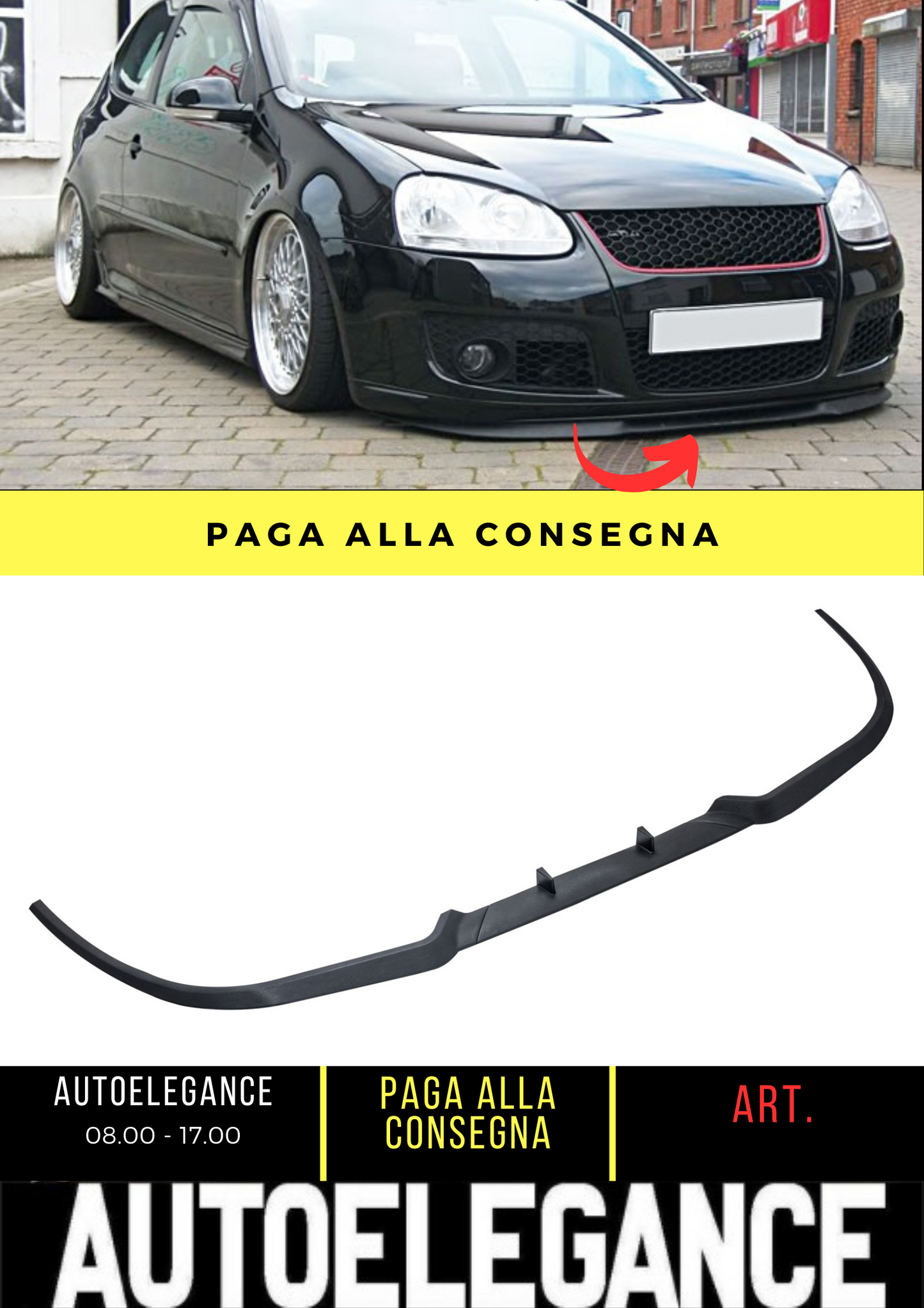 💕 FRONT SPLITTER SUITABLE FOR VW GOLF 5 JETTA 💕