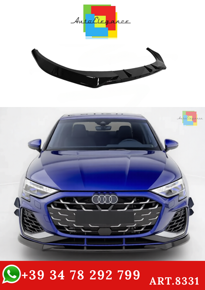 💫ART.8331 Splitter Anteriore Nero Lucido per AUDI A3 S3 8Y S-line 2025+💫