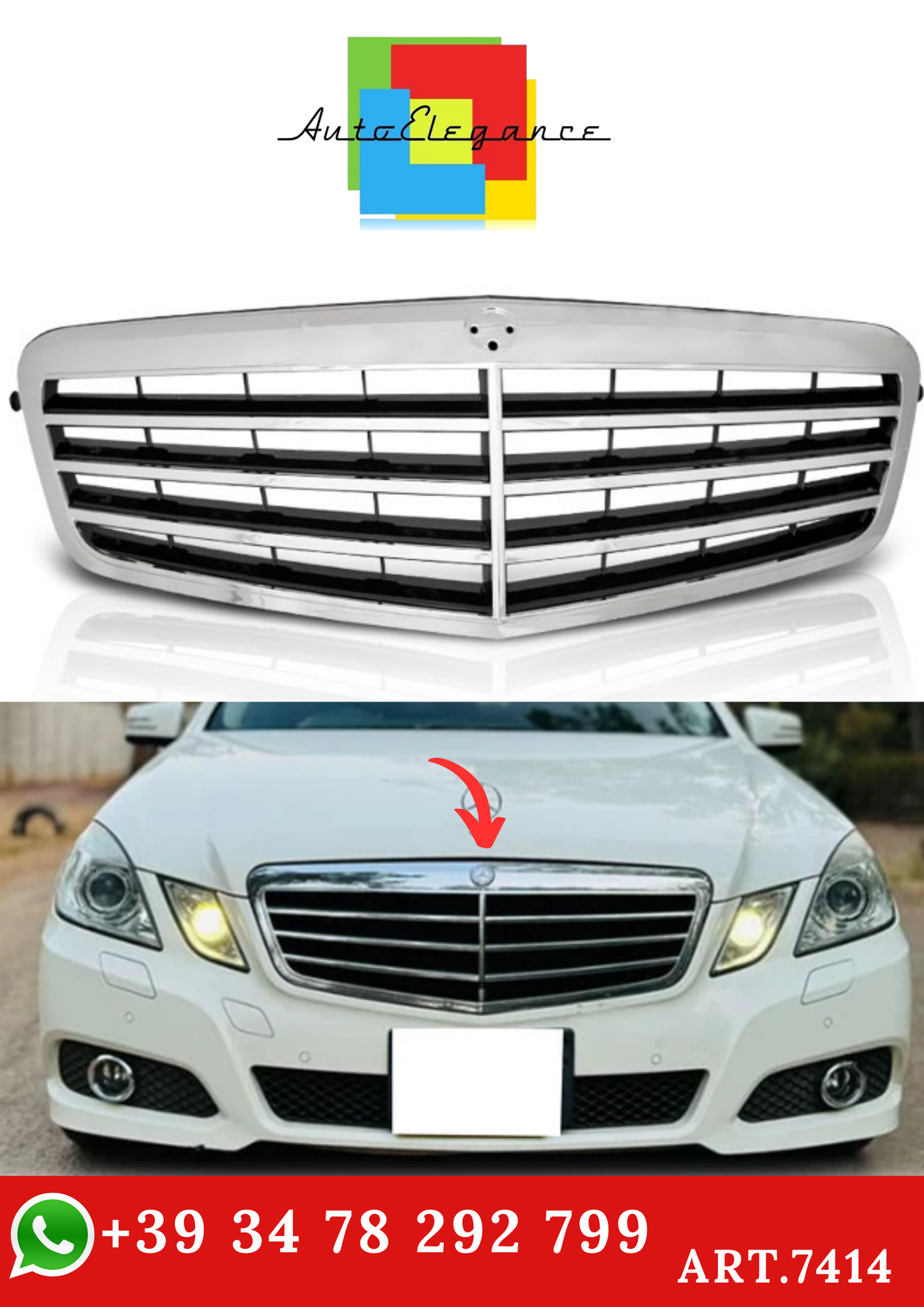 💫ART.7414 GRIGLIA CROMATA per MERCEDES W212 2009-2013💫