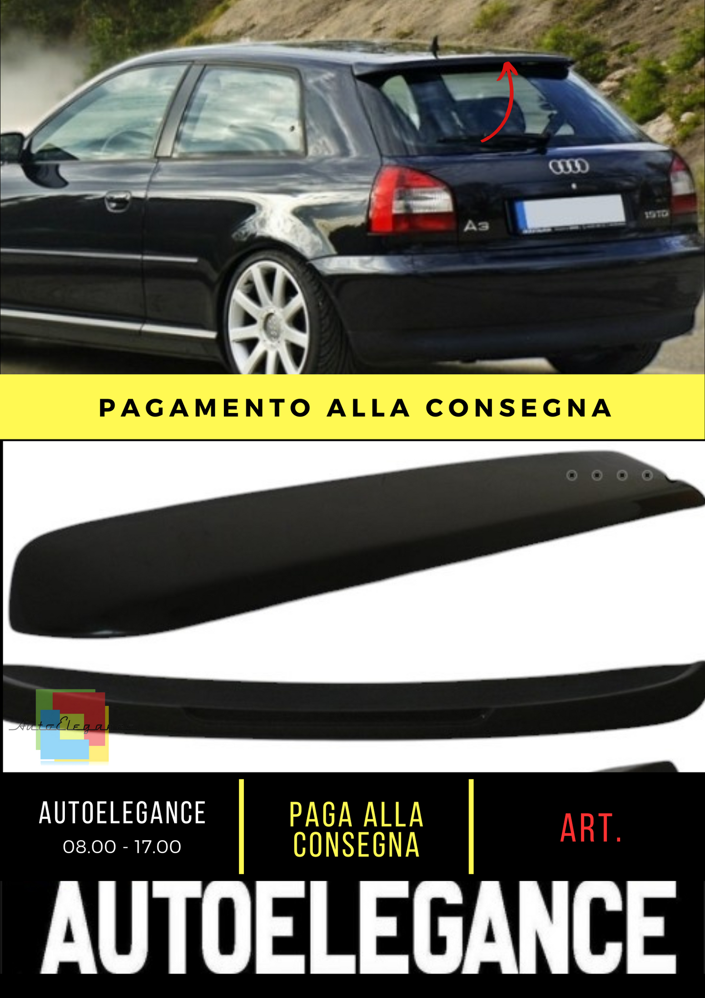 👌✨Spoiler posteriore adatto per Audi A3 8L✨👌