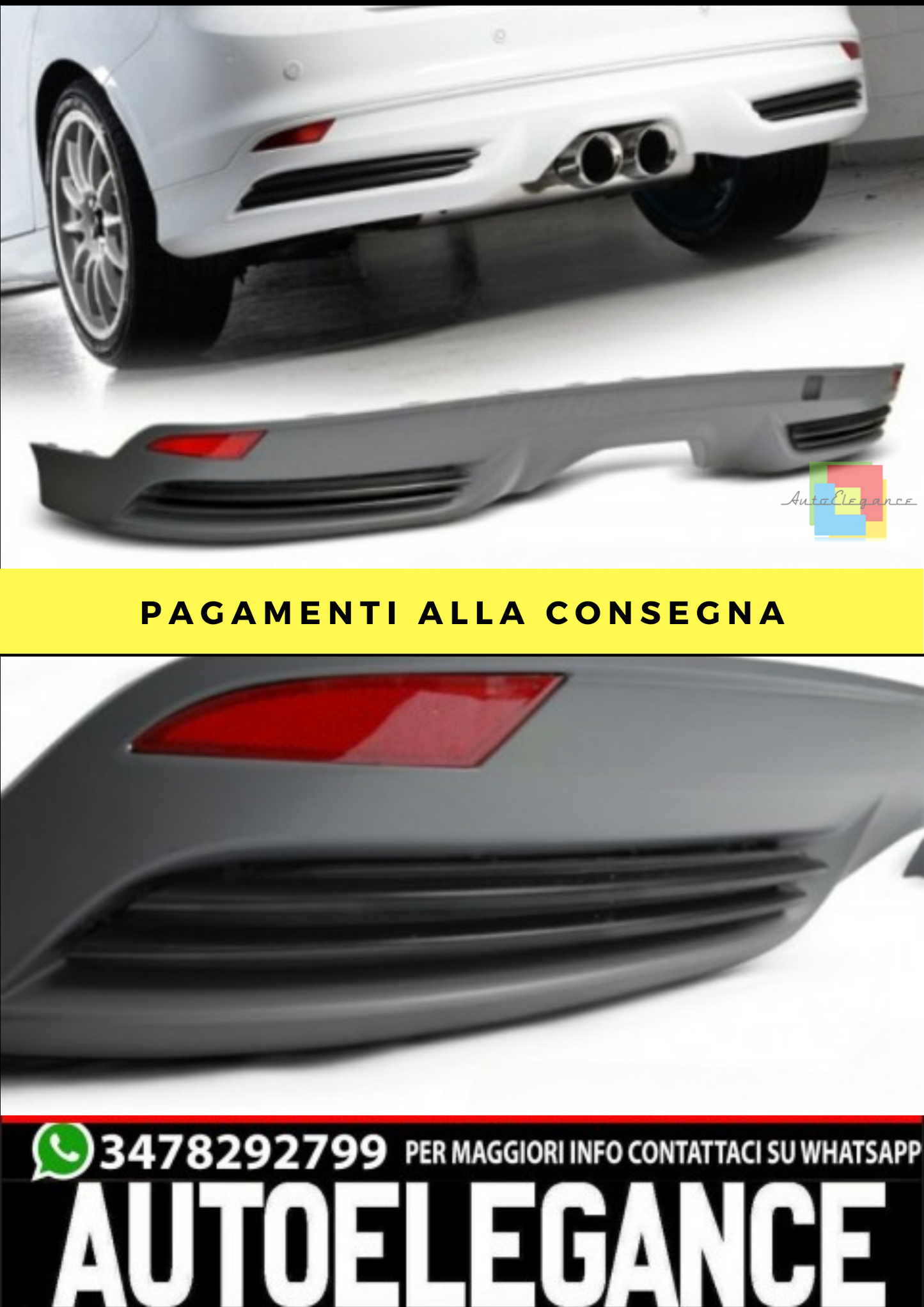 DIFFUSORE ADDATO PER FORD FOCUS MK3 11-10.14 BERLINA SPORTIVA