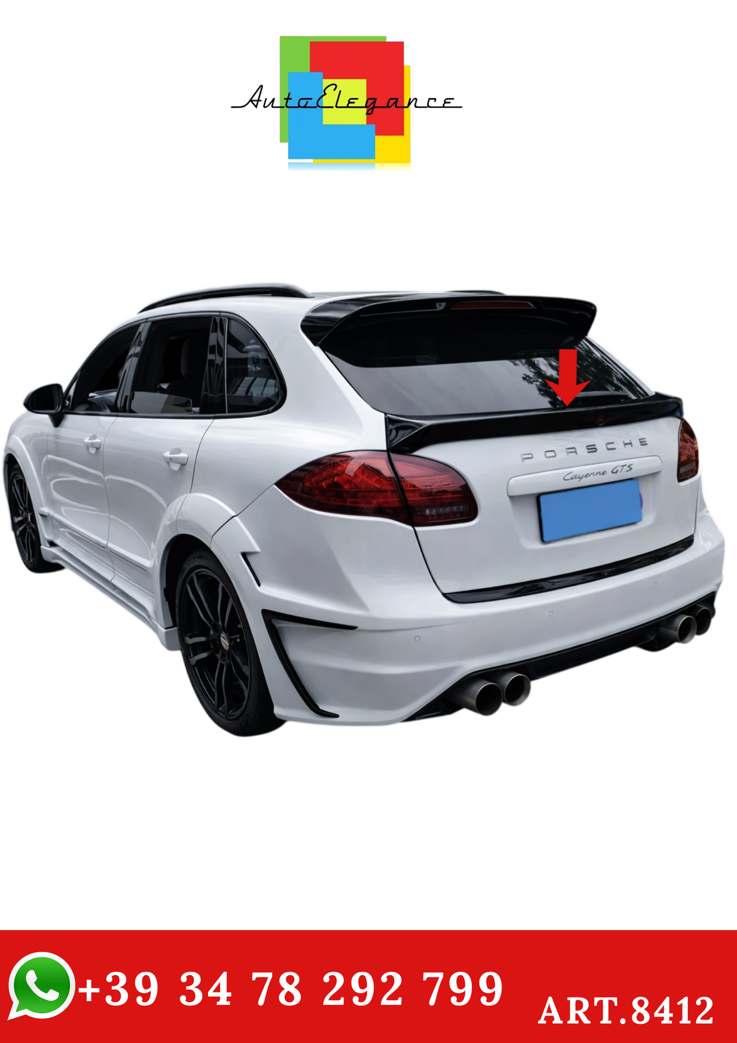 💫ART.8412 Spoiler Posteriore (nero lucido) per Porsche Cayenne 958 2011+💫
