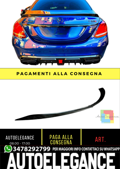 💕 Spoiler Posteriore Nero Lucido Mercedes Classe C W205 Berlina 2014–2021 💕
