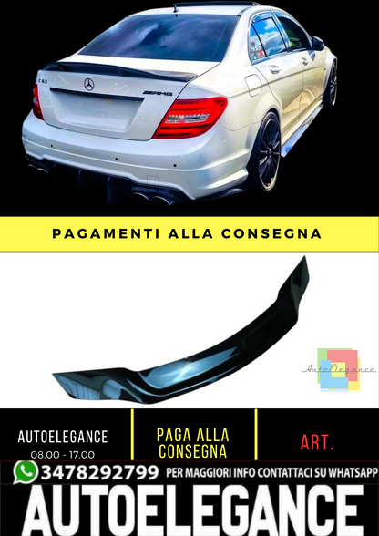 💕 Spoiler Ducktail High Kick Nero Lucido Mercedes Classe C W204 2007–2014 💕