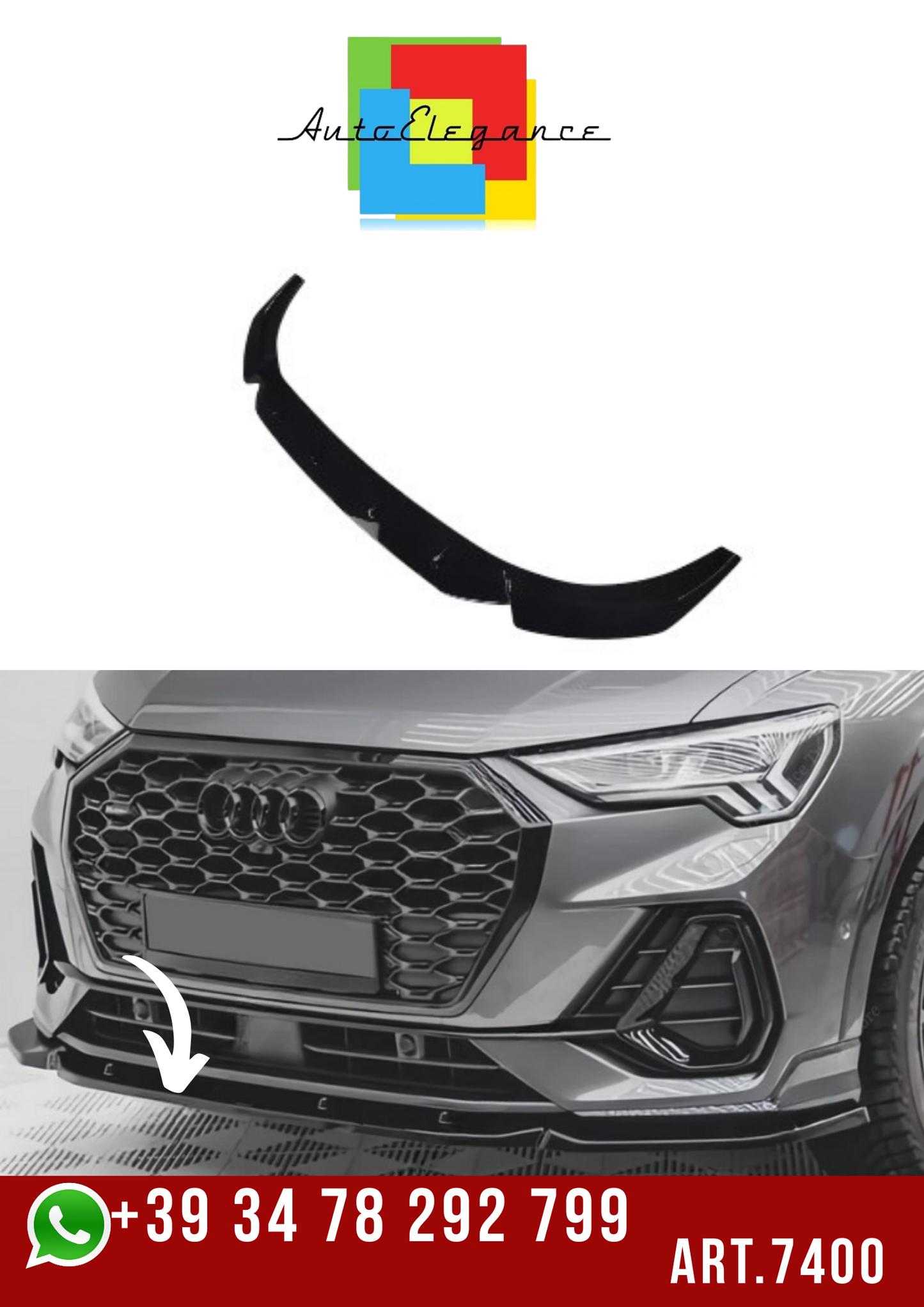 ART.7400  SPLITTER 3PZ  AUDI  Q3  2019-2024