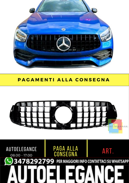 💕 Griglia GT Panamericana Nero Lucido Mercedes GLC W253 2019–2022 AMG Look 💕