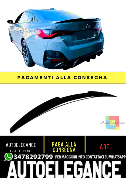 💕 Spoiler Posteriore M4 Style Nero Lucido BMW Serie 4 G26 Gran Coupé 💕