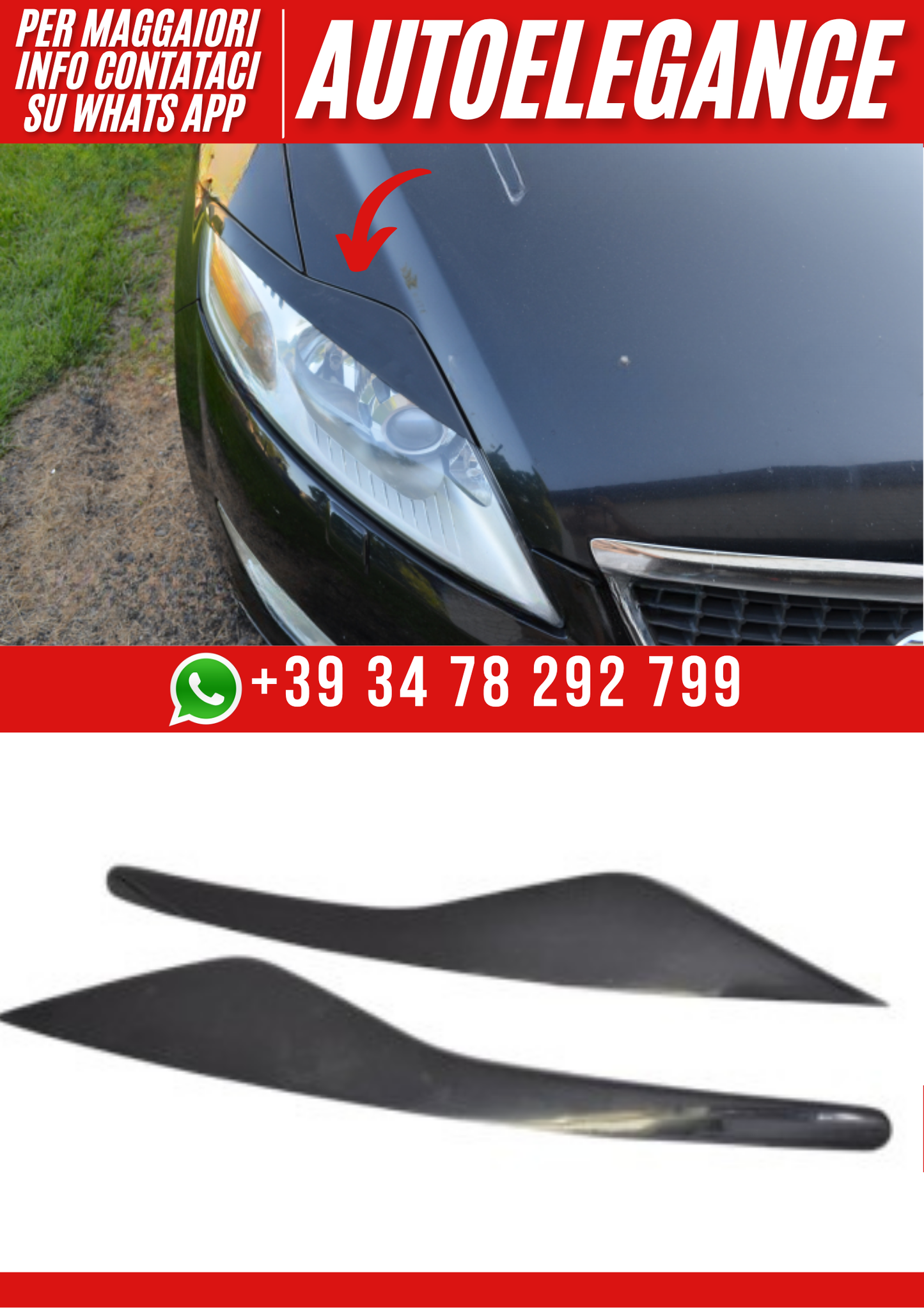 ❤️Palpebre fari anteriori compatibili con FORD Mondeo MK4 2007–2014❤️