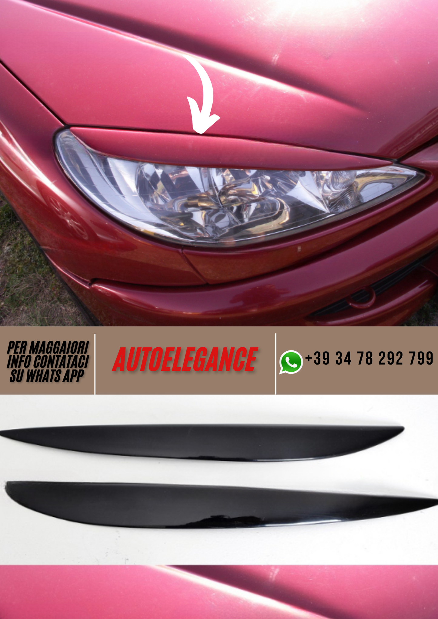 ❤️Palpebre per fari ver 1  PEUGEOT 206 ❤️
