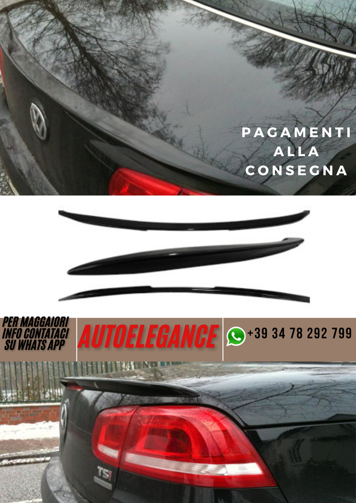 ❤️Spoiler portellone posteriore  ADATTO PER VW EOS 2011-2015❤️