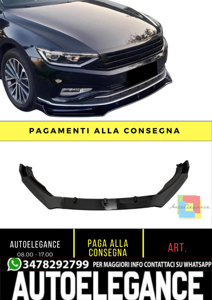 💕 Splitter Anteriore Nero Lucido per VW Passat 2014–2019 | Lip Sportivo 💕