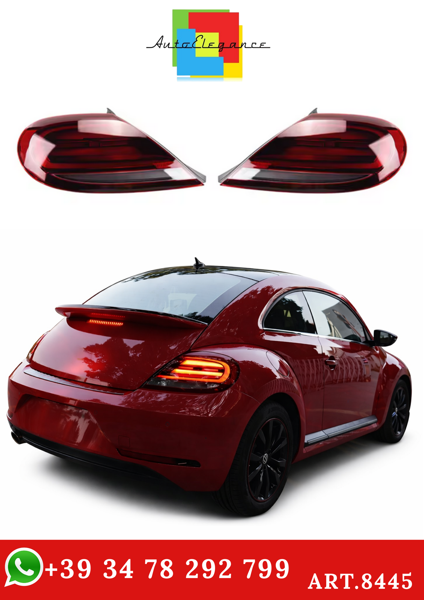 💫ART.8445 Fanali Posteriori A LED (Rosse) per VW Beetle 2013-2019💫