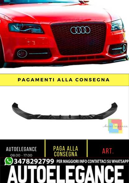 💕Splitter Anteriore Nero Lucido Audi A4 S4 B8 S-Line 2008–2012 | Lip Sportivo💕