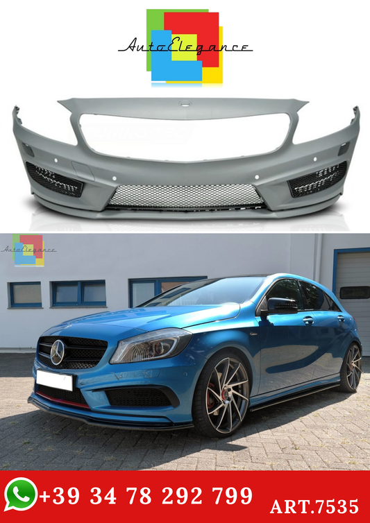 💫ART.7535 Paraurti Anteriore Look AMG 45 per Classe A W176 2012-2018💫
