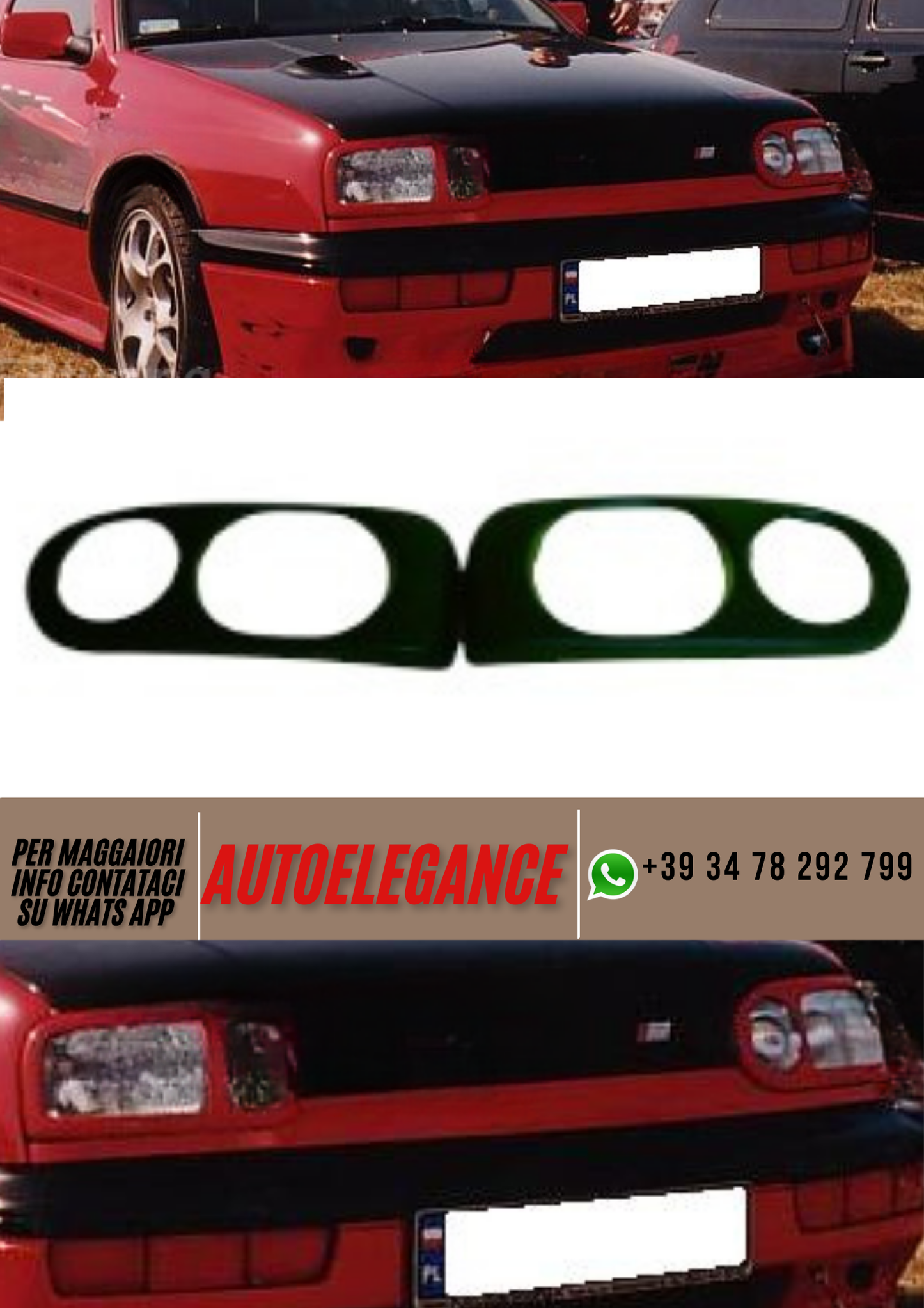 ❤️SOPRACCIGLIA PER  FARI  ADATTO PER VW GOLF III ❤️