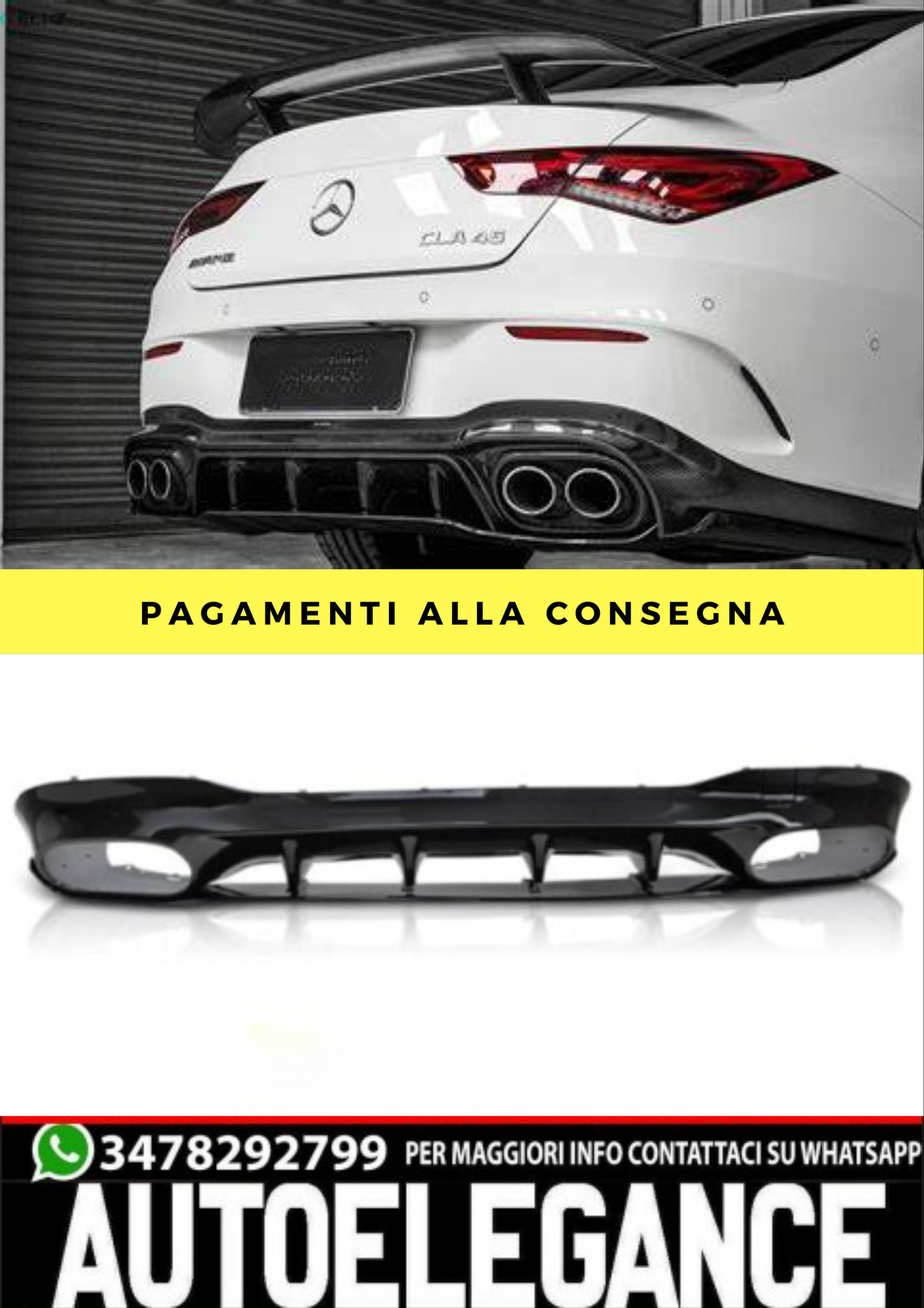 DIFFUSORE ADDATO PER MERCEDES CLA W118 19-23
