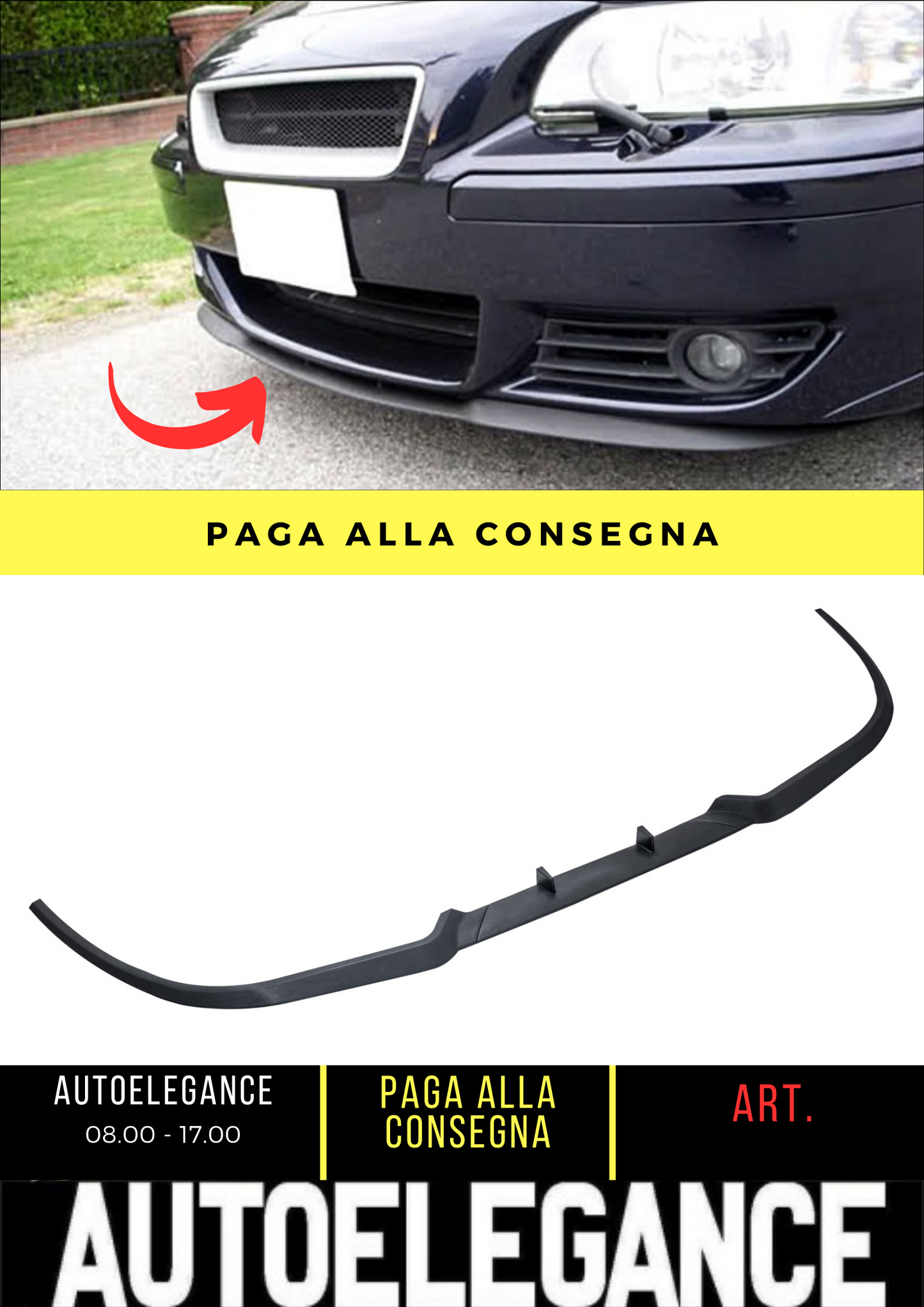 💕 SPLITTER ANTERIORE ADATTO PER VOLVO S60R V70R 💕