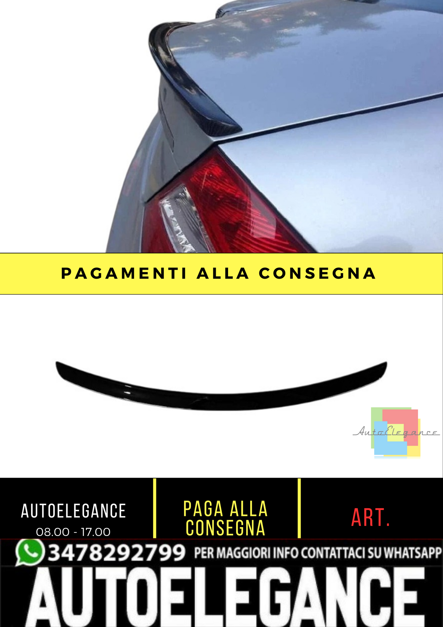 💕 Spoiler Posteriore Nero Lucido per Mercedes CLS W219 2003–2010 💕