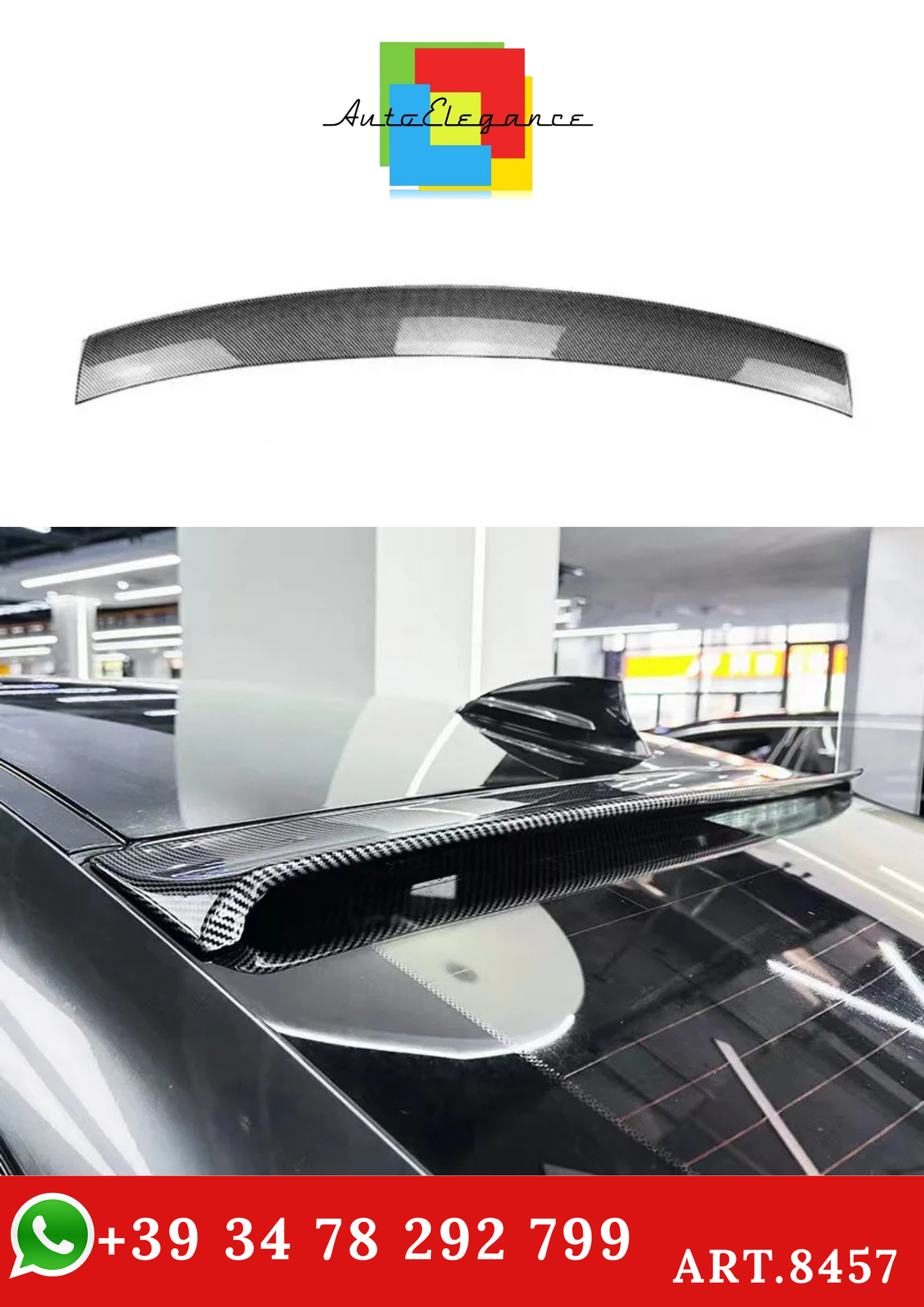 💫ART.8457 Spoiler sul Tetto per 2014-2020 BMW Serie 4 F32 Nero Lucido💫