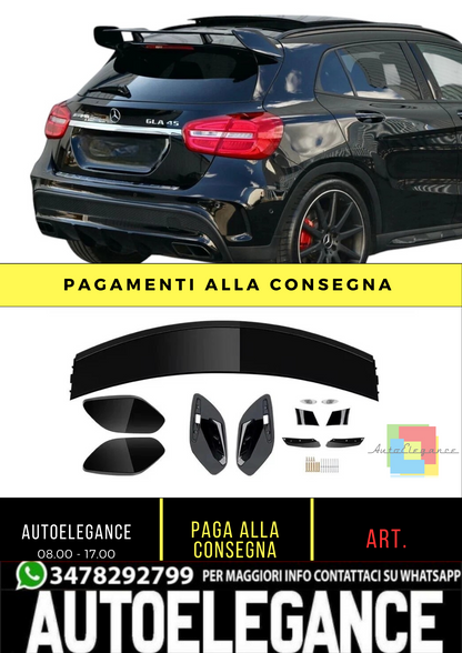 💕 Spoiler Tetto Nero Lucido AMG Style per Mercedes GLA X156 2013–2020 💕