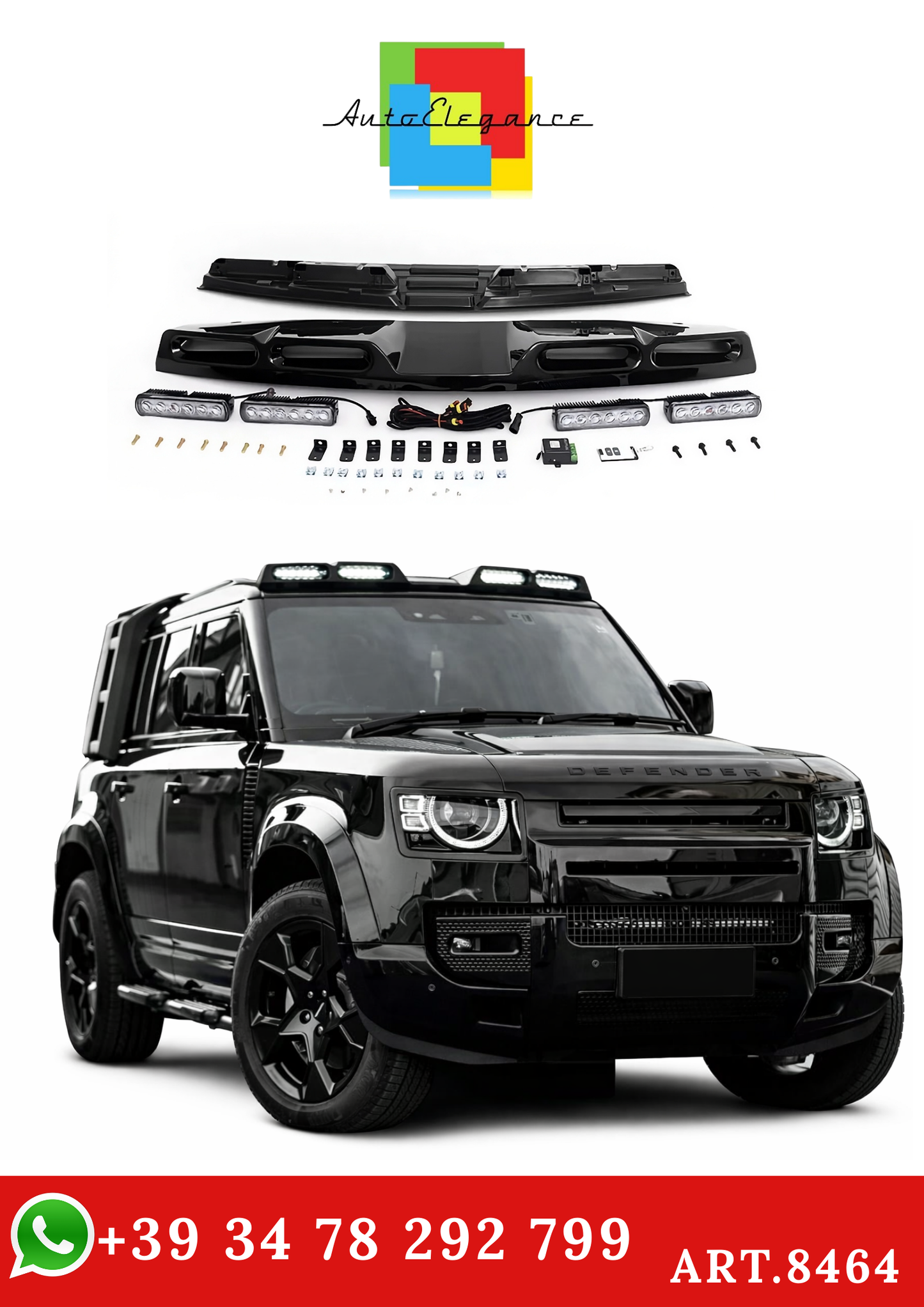 💫ART.8464 Barra Luminosa sul Tetto LED per Land Rover Defender 90 110 2020+💫