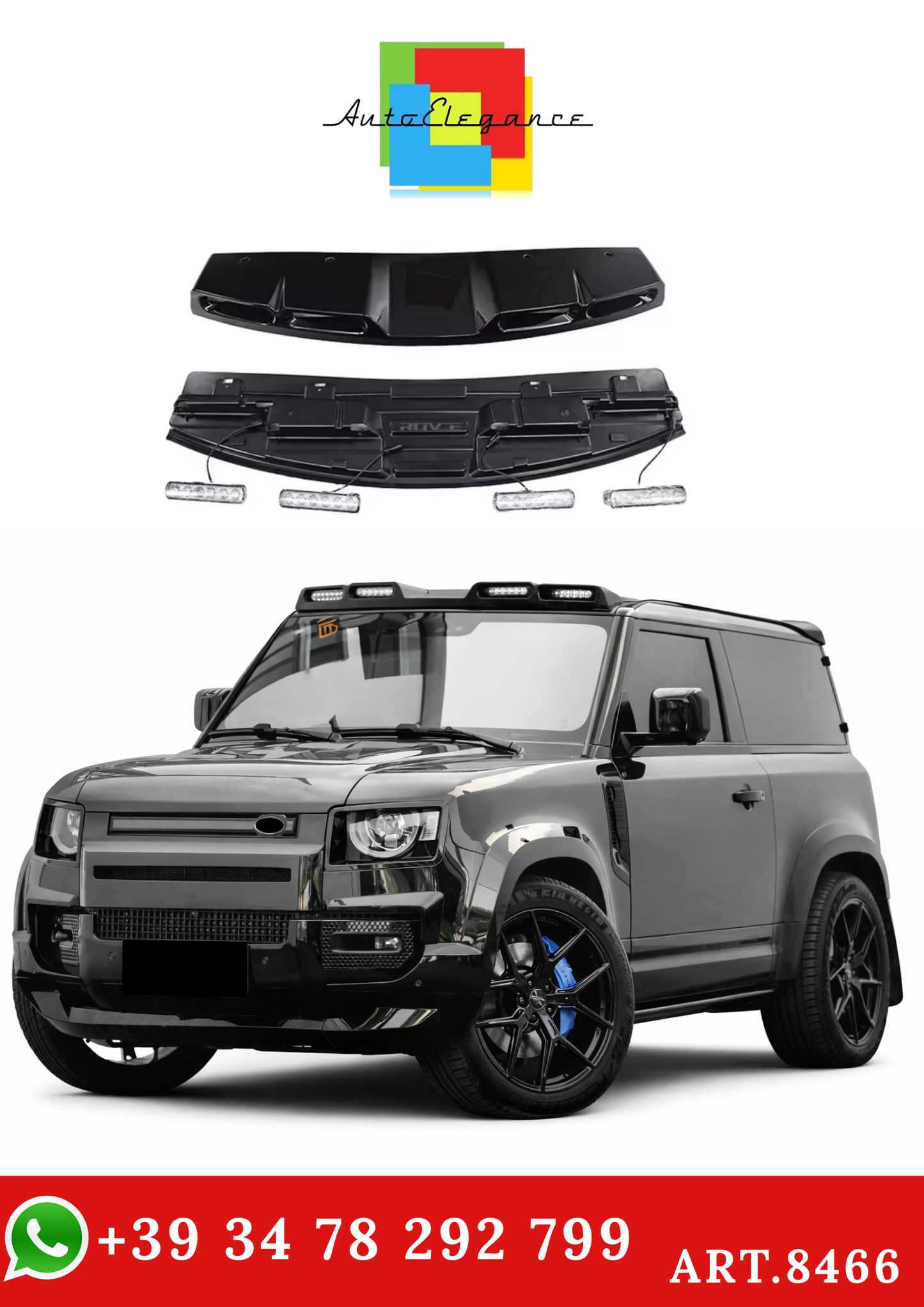 💫ART.8466 Barra Luminosa sul Tetto DRL LED per Land Rover Defender 90 110 2020+💫
