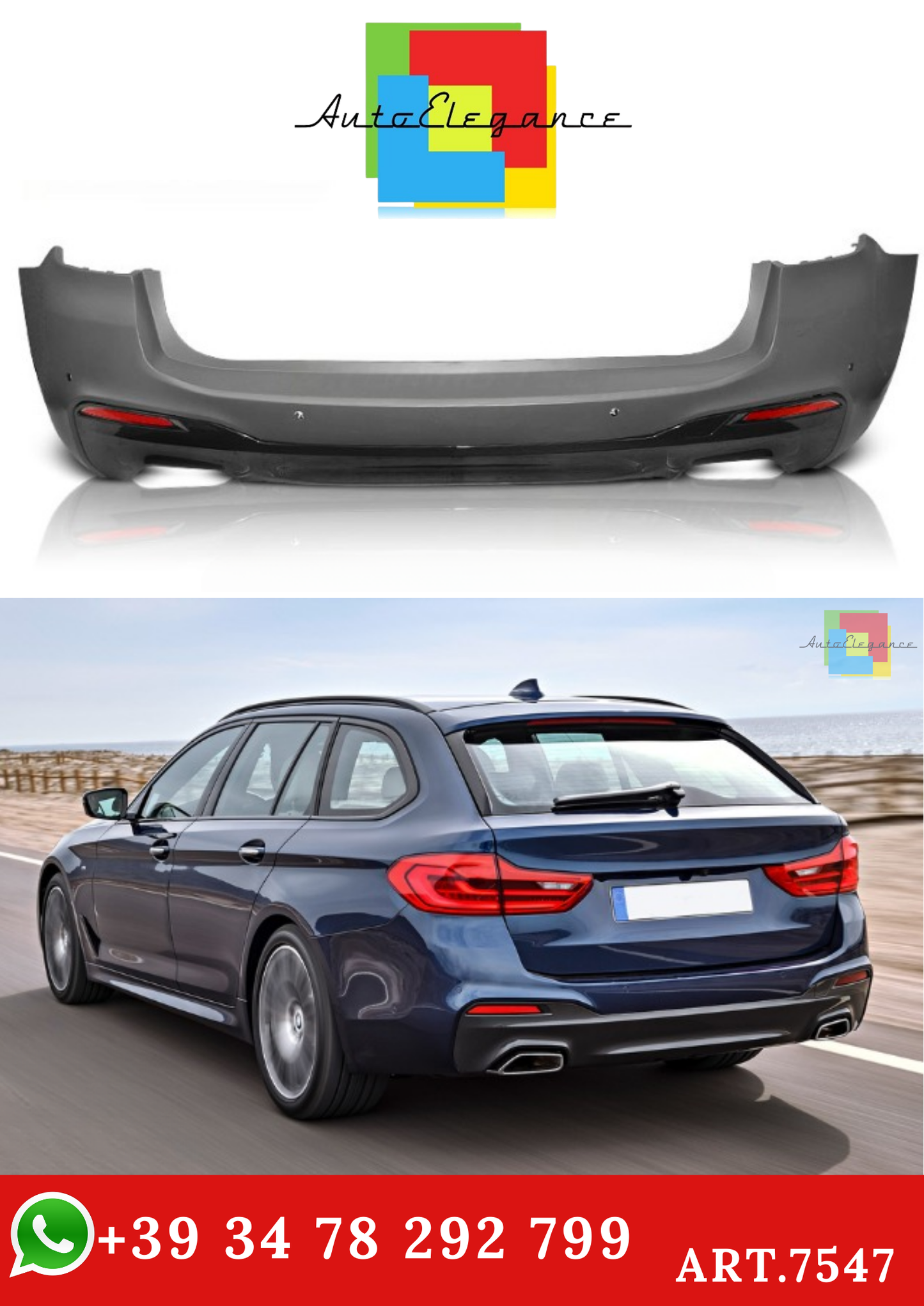 💫ART.7547 Paraurti Posteriore Stile M-Technik per BMW Serie 5 G31 2017-2020💫